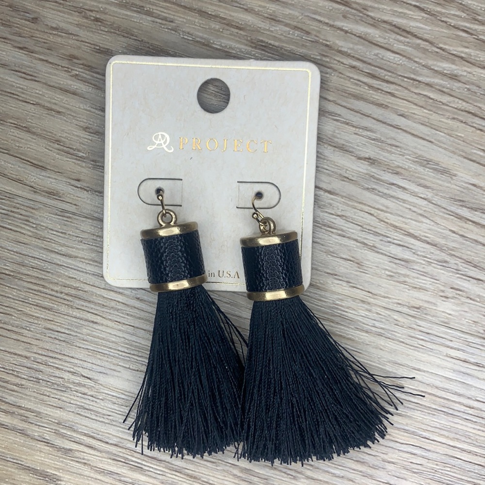 Black Fringey Earrings